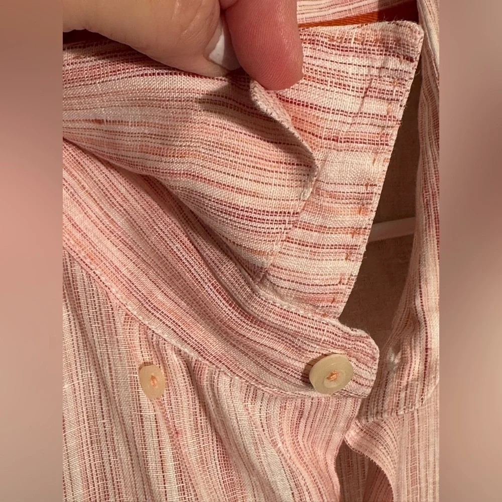TOMMY BAHAMA Men’s XXL Long Sleeve 100% Linen Pink Gradient Pinstripe PRISTINE - Picture 5 of 14
